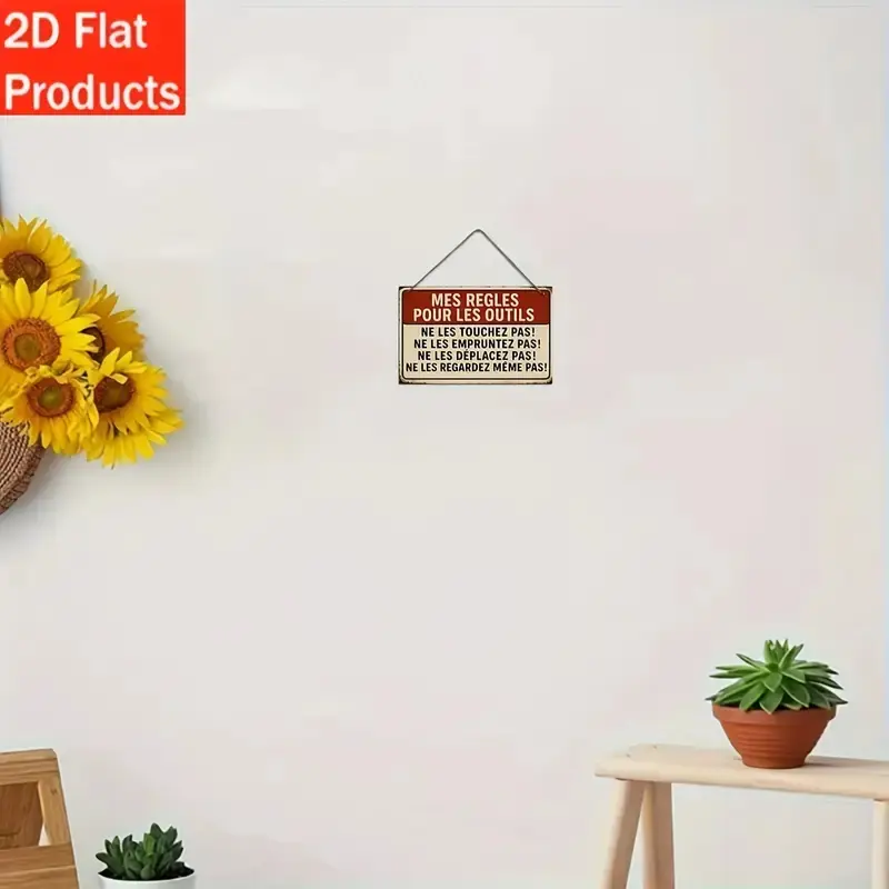 Wooden Wall Decor Sign, French Tool Theme, Ideal for Home, Woodworking Shop, Auto Repair, Hardware Store, Garden, Craft Room, Gift