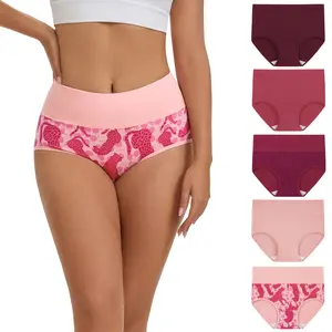 INNERSY Women's High Waisted Cotton Panties 5-Pack Spandex Womenswear