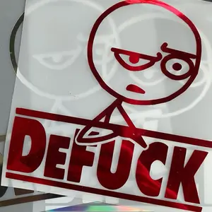 Funny Guy Defuck Waterproof Decal Sticker for Cars, Trucks