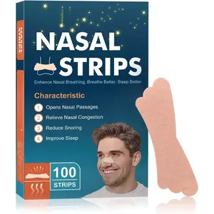 100Pcs Nasal Strips for Snoring, Extra Strength Nose Strips Breathing, Nose Tape for Sports and Sleep, Anti Snoring Strips Help Stop Snoring and Nasal Congestion Relief