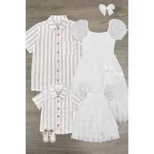 White Stripe Family Set