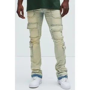 Can I Cargo Stacked Skinny Flare Jeans - Light Wash