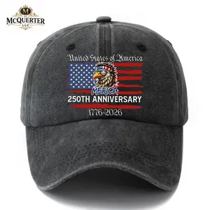 USA 250th Anniversary Hat, America 250 Washed Dad Hat, USA 1776 2026 Eagle Flag Baseball Cap, Patriotic Vintage Cap, Freedom Gift for Men Women