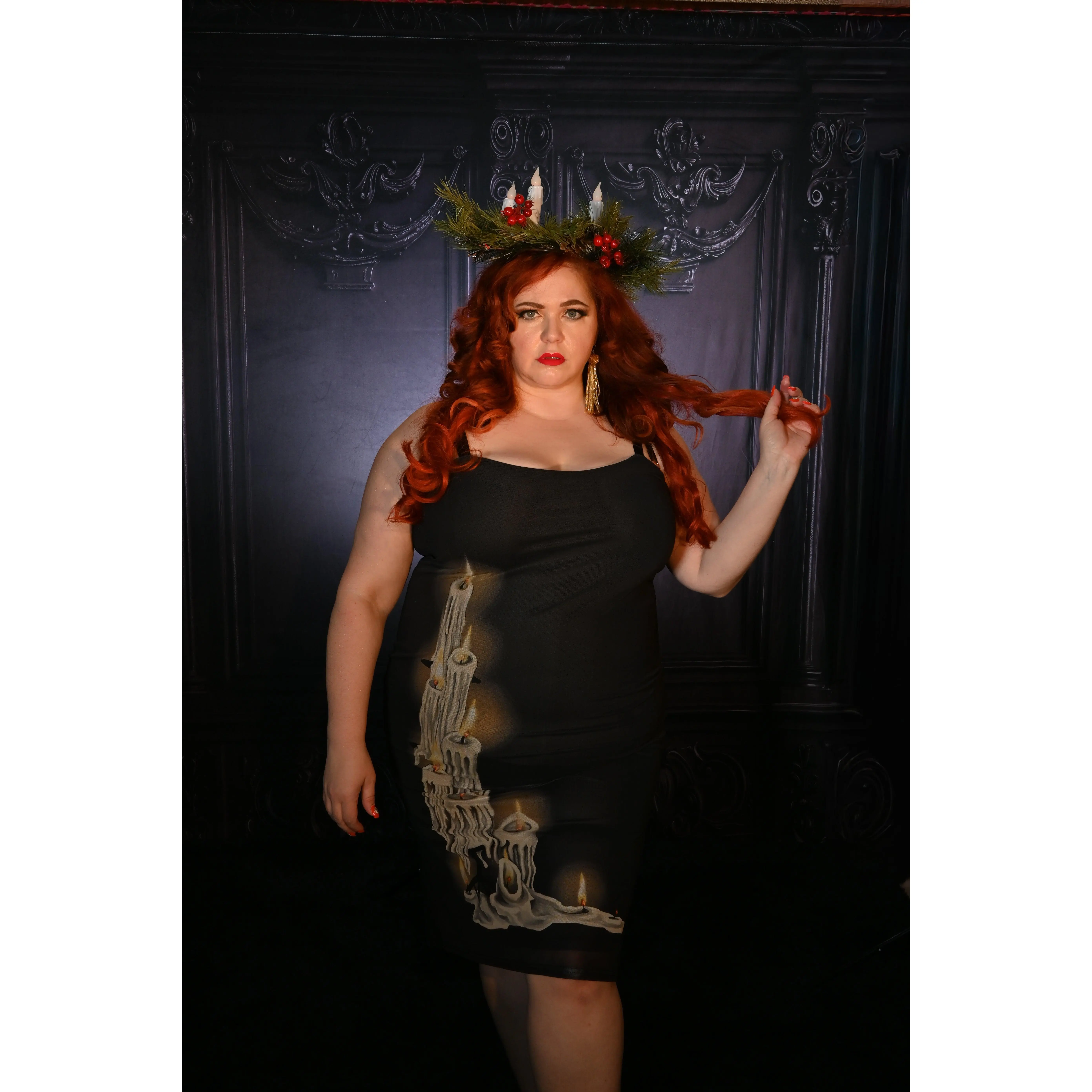 Melting Candles Mesh Wiggle Dress