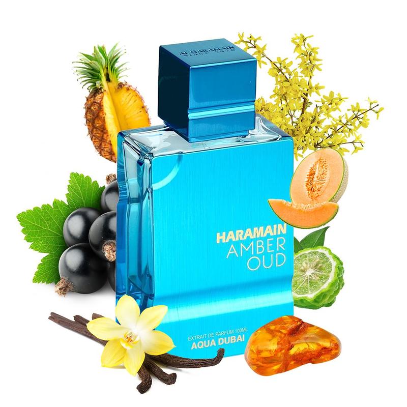 Al Haramain Amber Oud Aqua Dubai 75ml Extrait De Parfum Refreshing Arabian Sea Fragrance with Bergamot Mandarin Orange Notes for a Crisp Sea Breeze Experience
