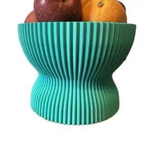 BPA-Free Modern Fruit Bowl Centerpiece - Blue Floral Design, Kitchen Tableware Bowl, Bpa Free Bowls