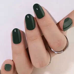 Forest Green Gloss Press On Nails | CurvLife Nail | 24pcs Medium Oval Fake Nails | Sleek Finish with Deep Forest Hue & Gentle Gloss | Easy to Apply, Comfortable & Long-Lasting | Ideal for Nature Trips, Art Gatherings, Chic Dinners & Stylish Events