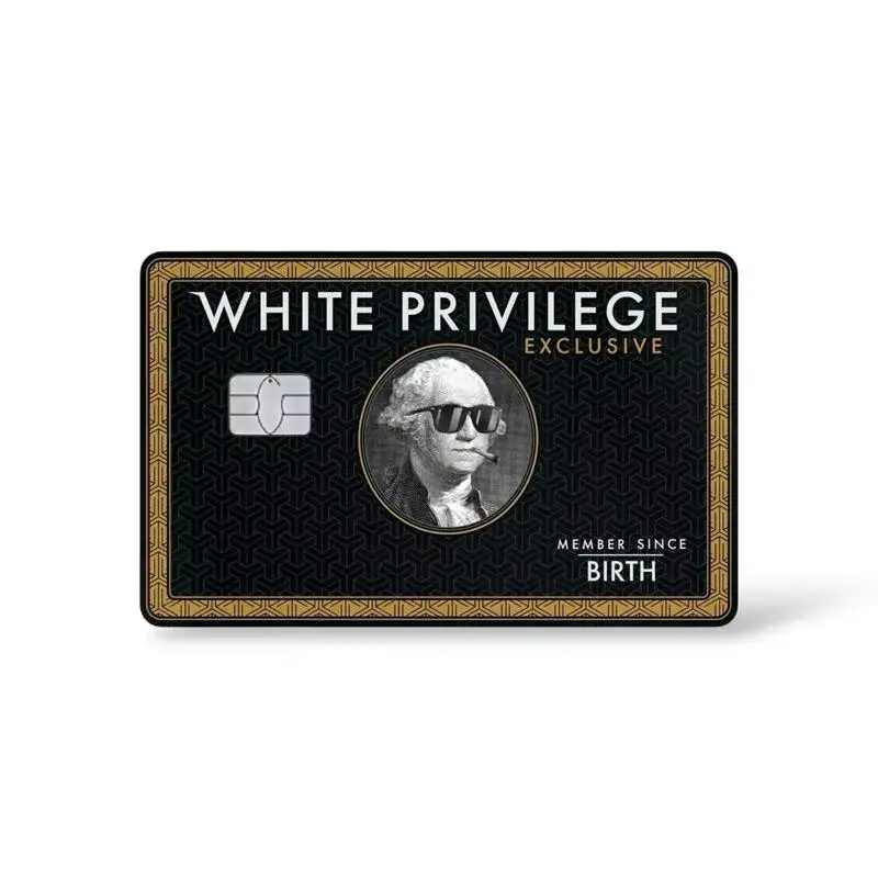 White Privilege Card Skin Sticker, Funny Social Satire Wallet Decal, Parody Debit Credit Card Cover Gift