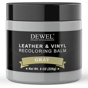 DEWEL Leather Recoloring Balm, Gray Leather Color Restorer for Scratched and Faded, Leather Scratch Remover, Upgrade Leather Repair Kit for Restore Couches, Car Seats, Shoes, Boots
