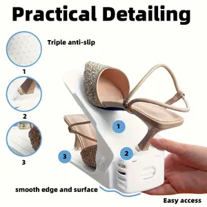 Shoe Storage Rack, Adjustable Shoe Rack Organizer, Layered Storage Rack, Space-Saving, Home Dormitory Living Room Plastic Shoe Rack, Shoe Storage Organizer, Plastic Shoe Shelf