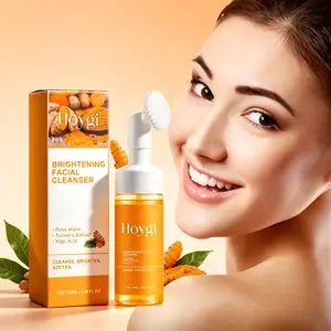 Hoygi Turmeric Foaming Facial Cleanser, Deep Cleansing Face Wash for Brightening, Fading Dark Spots & Acne Scars, Hydrating Skin Barrier Repair Daily Skincare for Men & Women