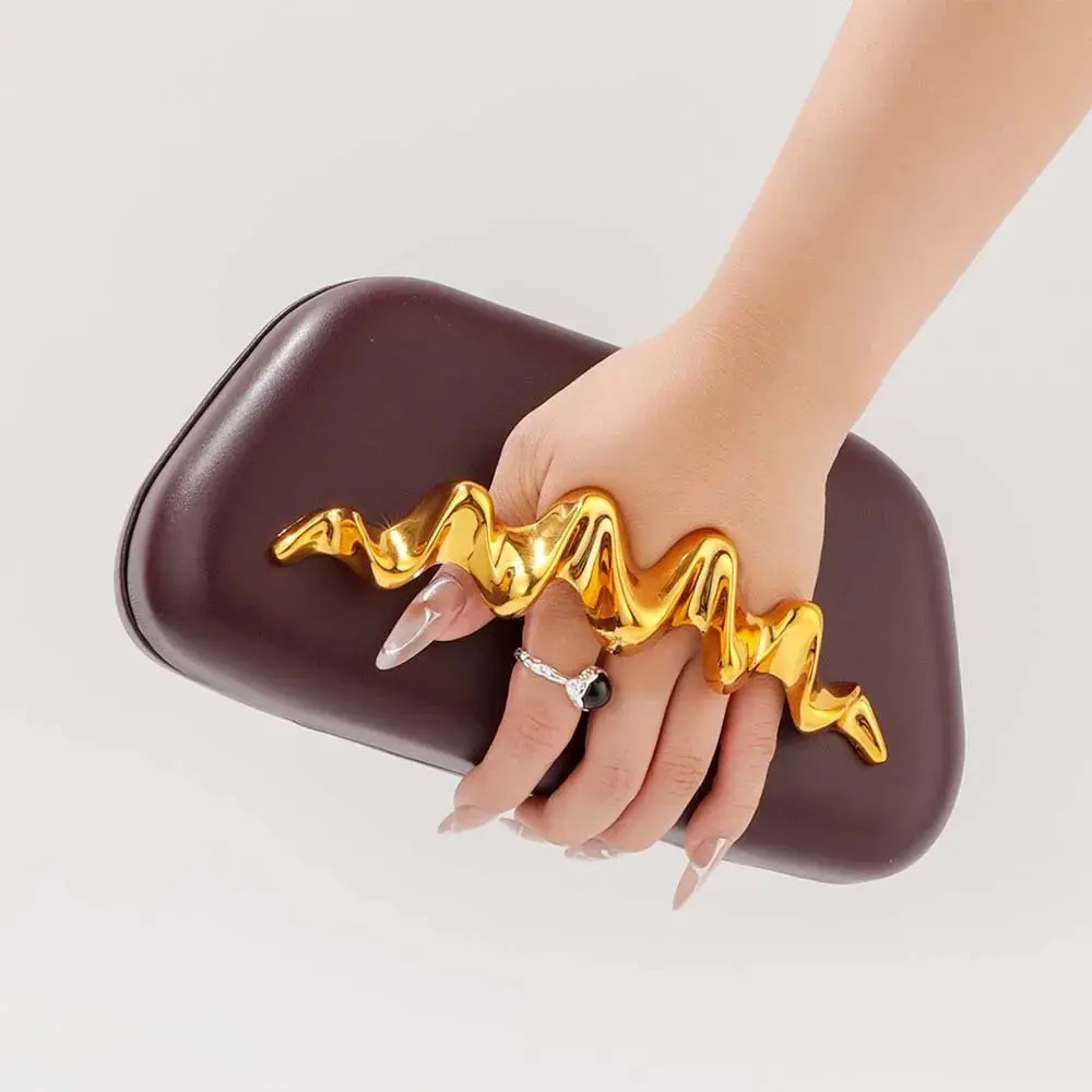 Minimalist Gold Box Clutch Bag