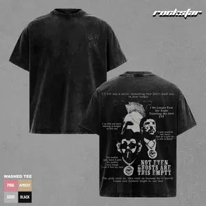 $uicideboy$ Gray Day Not Even Ghosts Are This Empty Gothic Lyric Quote Graphic Washed Tee Vintage Acid Oversized Dark Rap Y2K Mask Spartan Helmet Streetwear Music Fan Gift Men Women Unisex