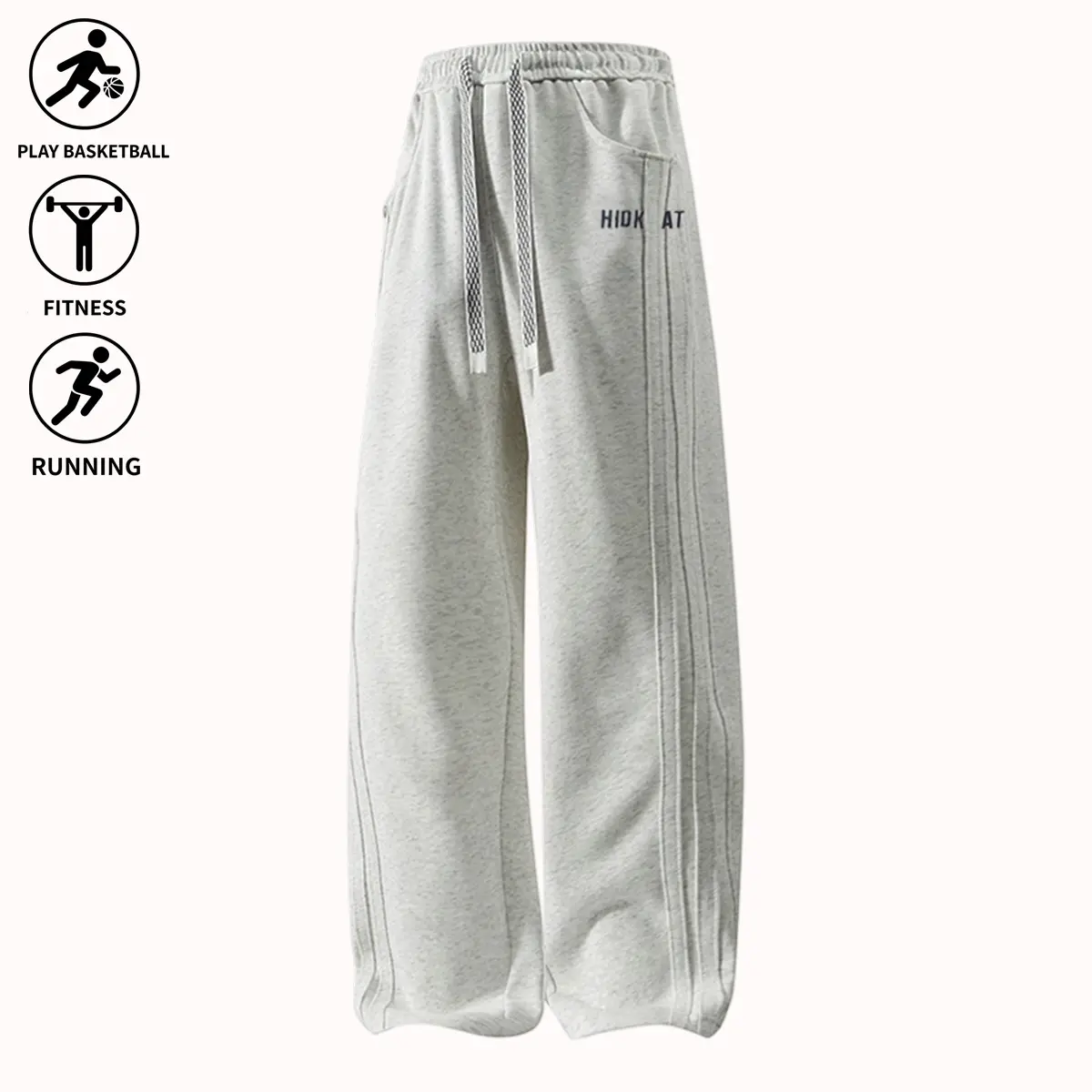 Women’s pants - baggy pants - comfortable pants - autumn womenswear - side pockets - elastic waistband with drawstring - suitable for dates - everyday wear - streetwear