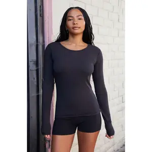 John Galt Women's Black Leah Long Sleeve Top