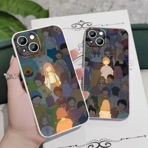Cartoon Couple Cure Phone Case for Apple Iphone 15 14 13 12 11 Pro Max Plus 8 7 SE Soft Straight Side Capa Cover Gift