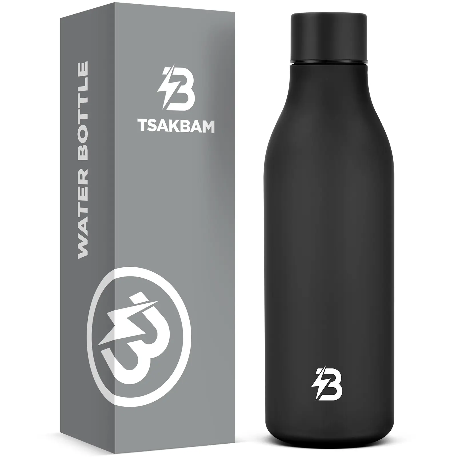 Insulated Metal Water Bottle, 18 oz Stainless Steel Leak-Proof Gym Water Bottle with Lid for Men Women