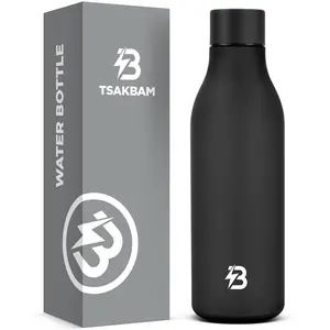 Insulated Metal Water Bottle, 18 oz Stainless Steel Leak-Proof Gym Water Bottle with Lid for Men Women