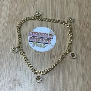 Tiny evil eye circle water resistant anklet