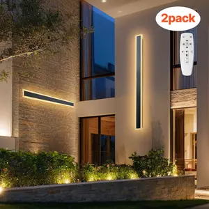 VEVOR Outdoor Wall Lights, 2 Pack, 47.2 Inch Long Strip Modern Exterior Wall Sconce Light Fixtures, 2700K-6000K, IP65 Waterproof Anti-Rust, Dimmable Outside Wall Mount Lighting, for House Porch Garage