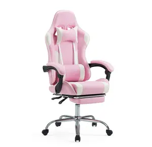Ergonomic Gaming Chair With Headrest And Lumbar Pillow,Height Adjustable With 360°-Swivel Seat