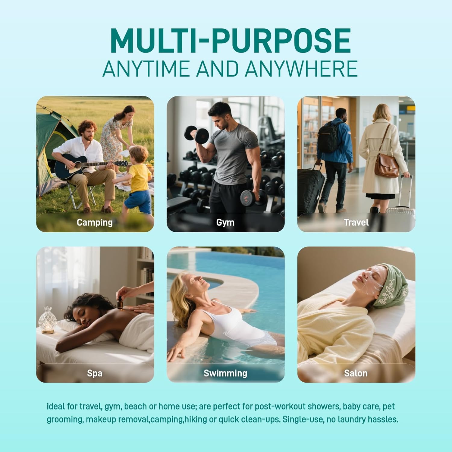 Premium Compressed Towel Tablets Disposable Towel 55.1 in x 27.5 in Large Bath Towel Travel Towel Reusable for Hotel Camping Sports Hiking Beach Swimming Vacation (55.1" x 27.5" (10 Pack))