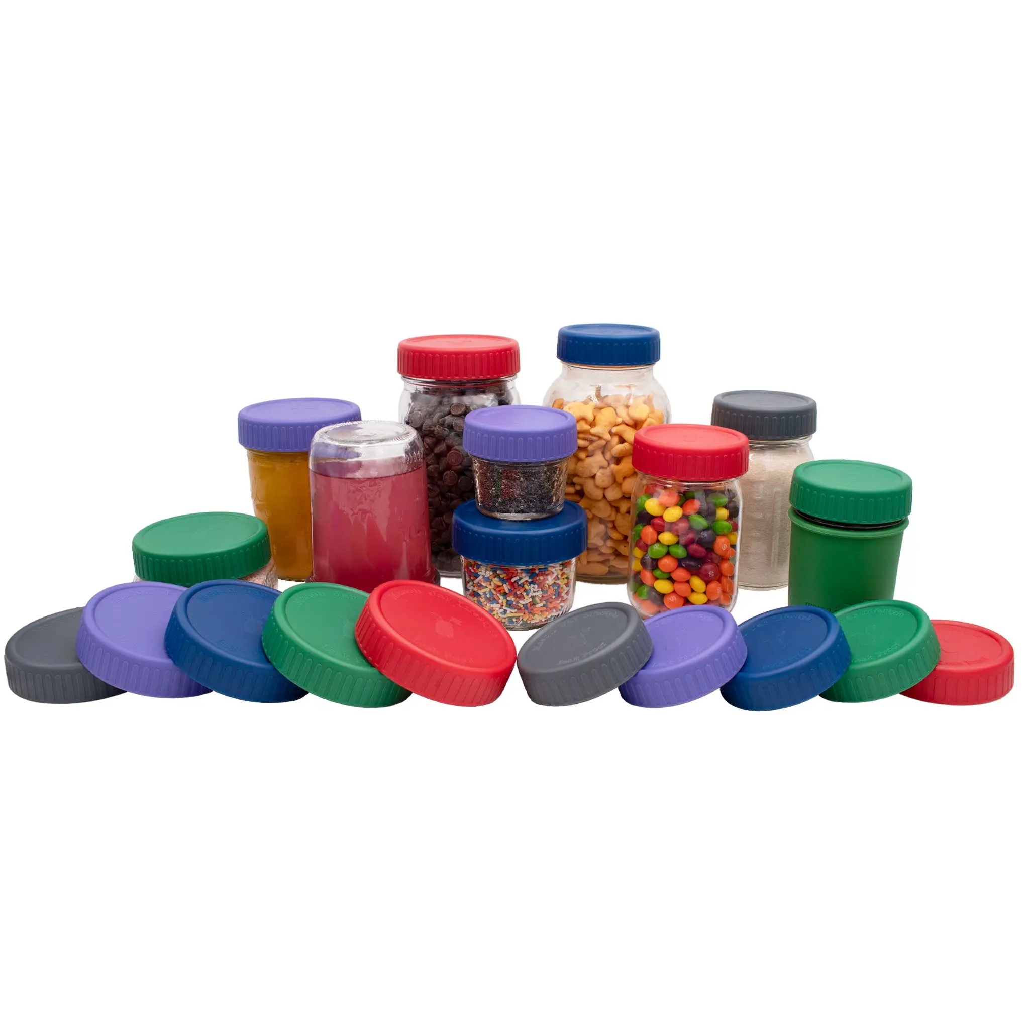 Leak Proof Plastic Storage Lids with Silicone Liners for Mason Jars Leak Proof Plastic Storage Lids with Silicone Liners for Mason Jars