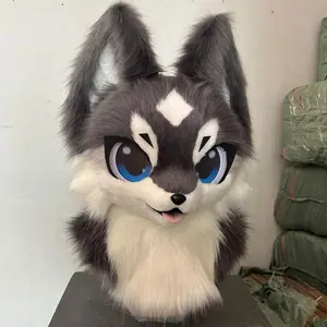 In Stock Fursuits head cheap animal head costume cat  furry head kemono cute dog head costume  role-playing costume