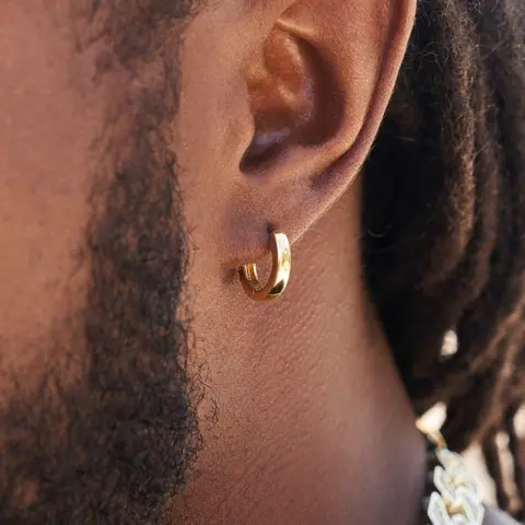 GLD Best-Selling Polished Round Huggie Earrings in Yellow and White Gold - Perfect Gift