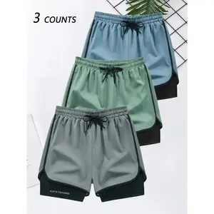 Men's 2 in 1 Quick Drying Shorts, Active Athletic Shorts, Casual Breathable Comfortable Shorts for Gym Workout Running, Men's Summer Bottoms