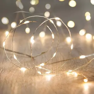 New Deal - LED Fairy String Lights 10Ft/3M 30leds Firefly String Lights for Garden Home Party Wedding Festival Decorations Battery Operated Warm White Flexible Ultra-thin Copper Wire