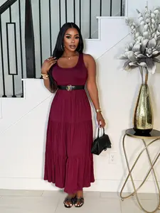 EASY FLOW MAI DRESS (BURGUNDY)
