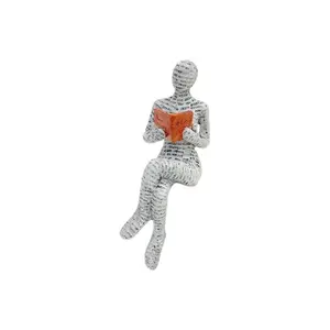1Pc Paper Pulp Woman Thinker Statue, Creative Art Design Home Decor, Modern Office Bookshelf TV Cabinet Desk Accessory, Ideal Gift for Home Supplies Enthusiasts