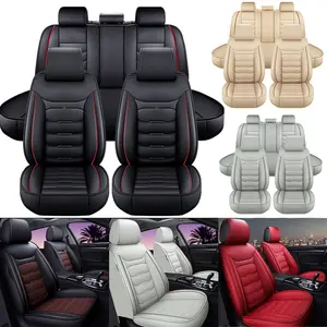 Arespark PU Leather Full Coverage Car Seat Cover Full Set Seat Protector, Universal Fit For Honda /Civic /Toyota / Kia /Sorento /4Runner /Camry /Hyundai /Mazda/Nissan