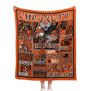 Cincinnati Flannel Blanket – Skin-Friendly & Soft, Multi-Size, Perfect for Air Conditioned Rooms & Indoor Use – Show Your Cincy Pride