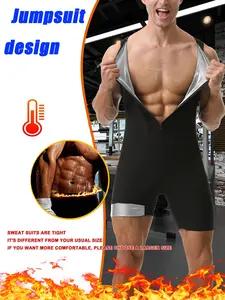 Men's Sauna Suit with Zipper, Casual Tight-Fit Sweat Vest for Outdoor & Indoor Gym, All-Season Sports Wear, Fitness Outfit