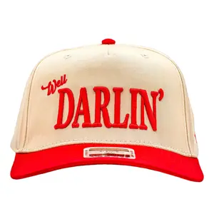 Well Darlin' Two Toned 5 Panel Cap - RED/NATURAL Well Darlin' Two Toned 5 Panel Cap - RED/NATURAL