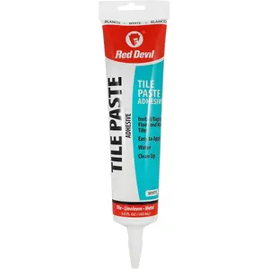 Tile Paste Adhesive - Easy to Use, Permanent Bond for Mosaic, Plastic & Ceramic Tiles - 5.5 Fl.Oz., Tile Glue, White, Made in USA