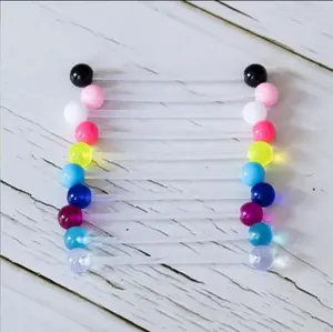 10PC Acrylic 14G Flexible Industrial Barbell Helix Ear Piercing (Multiple Colors)