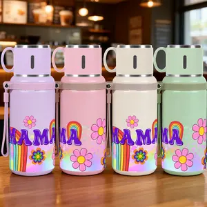 1pc 20oz 316 Stainless Steel Tumbler with Rainbow Mama Flower Power Design, Suitable for Sports, Fitness, Outdoor Travel, Time Marker Outdoor Durable Large Capacity Hiking 316 Stainless Steel Cup Suitable for g