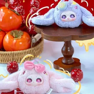 Samael "Lucky Bunny Always With You" Plush Blind Box, Chinese New Year Fortune Themed Kawaii Keychain, Adorable Colorful Bunny Collectible, Viral Fluffy Lucky Rabbit Charm Blind Box, Festive Good Luck Plush Toy for Teens & Collectors