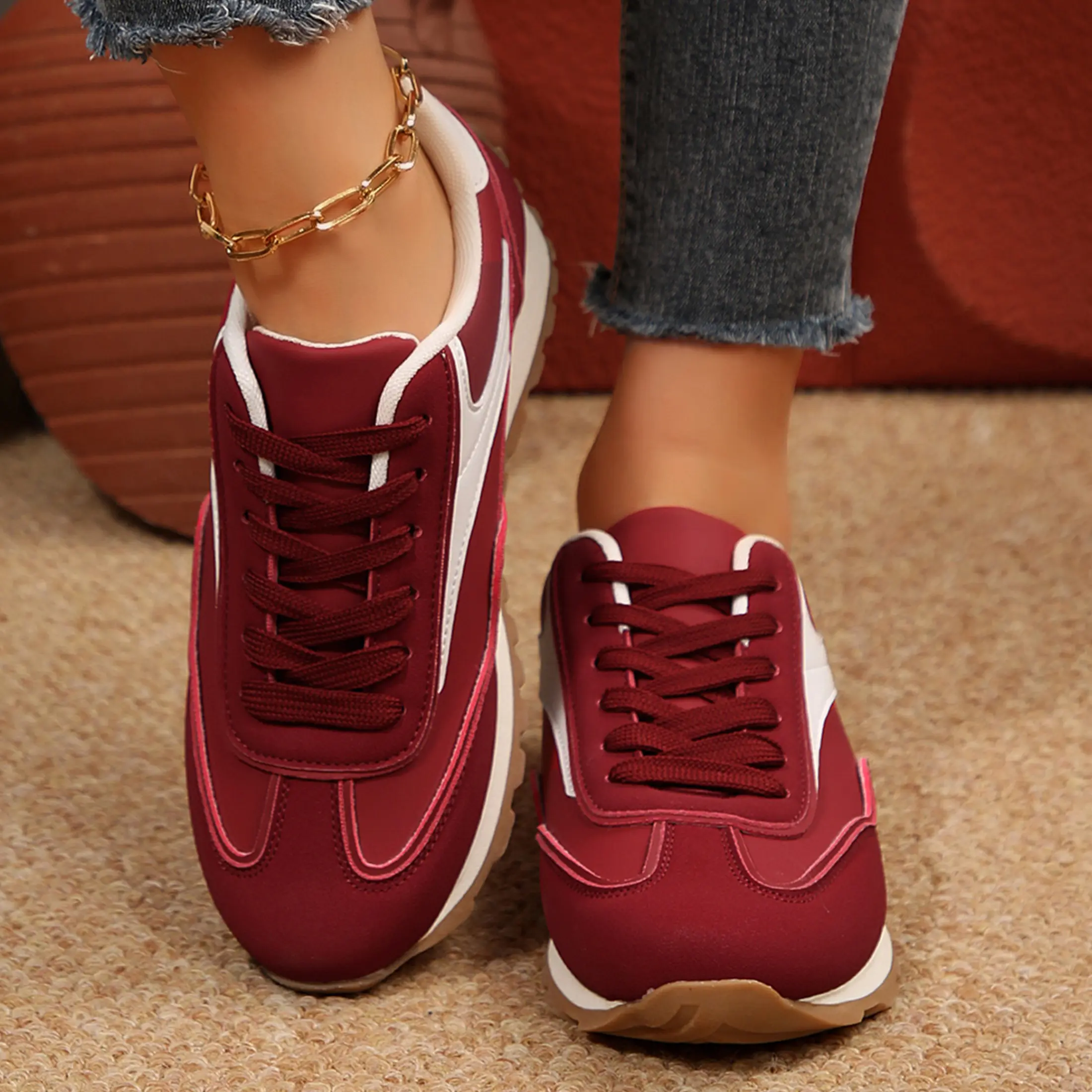 Women's Fashion Sneakers Low Profile Trending Lightweight Comfortable Casual Walking Workout Athletic Walking Shoes