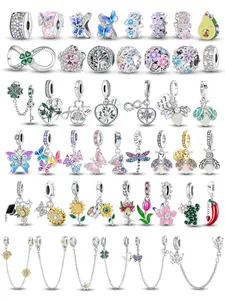 Flower & Insect & Plant Design Art Charms, Vintage Charm, Butterfly Charms, Fashionable Jewelry Making Accessories for Women & Girls, DIY Jewelry Making Kit for Bracelet & Necklace