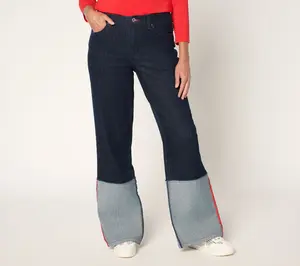 Peace Love World Denim Regular Reverse Pieced Straight Leg Jeans