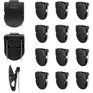 15 PCS Cubicle Clips Black Plastic Cubicle Accessories Hooks for Fabric Walls Panels Wall Clips for Hanging Office Notes Photos Frame Memos Accessories Decor
