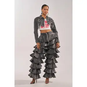 LOOK THIS WAY RUFFLE DENIM PANT