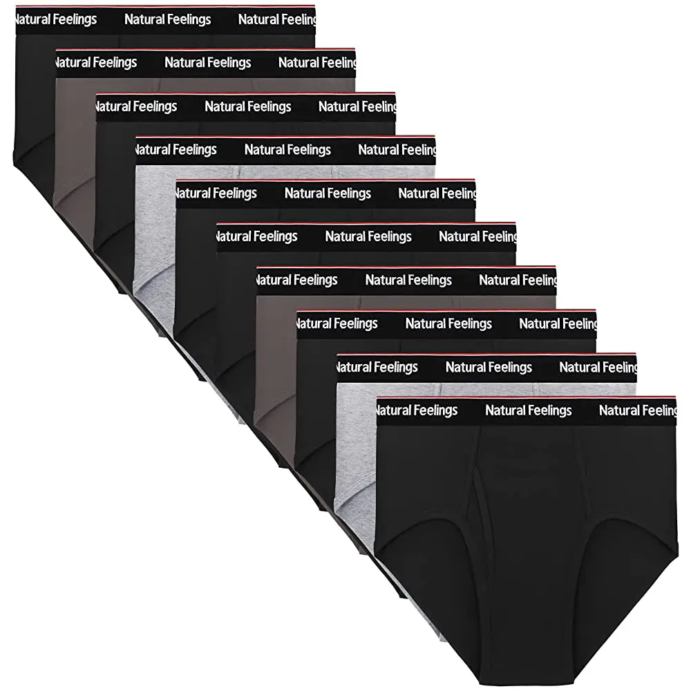 Natural Feelings Mens Briefs Underwear Mens Cotton Classics Briefs Full Rise Mens Underwear Briefs Pack 5-10