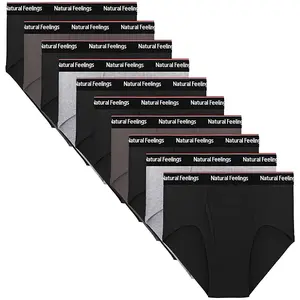 Natural Feelings Mens Briefs Underwear Mens Cotton Classics Briefs Full Rise Mens Underwear Briefs Pack 5-10