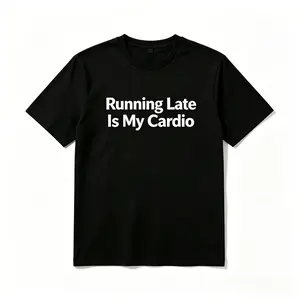 Running Late Is My Cardio Shirt ,Gift Shirt, Funny Meme T-Shirt(Hoodie)/(Sweatshirt),Men's Classic Streetwear Clothing for Daily Wear,Fall Fashion Outfits 2026