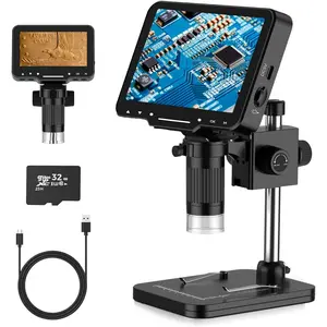LCD Digital Microscope,4.3 Inch 1080P 10 Megapixels,10MP Camera Video Recorder with  Screen,1-1000X Magnification Zoom  USB Stereo Microscope Camera,